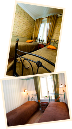 Kuva Vaihmalan Hovin päärakennuksen hotellihuoneista